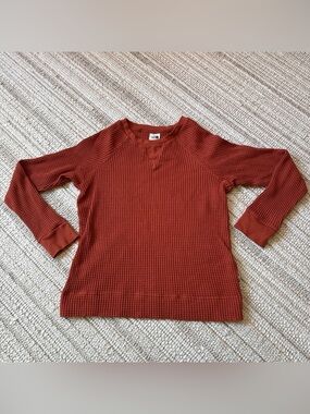 North Face Thermal Women's Size M Orange Waffle Knit Hiking Outdoors Camping